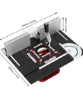 Four Jaw Clamping Router Lift System With 51mm Stroke And Precise 1mm Increments Base Plate Fit For 64 To 66mm Motors Engraving Slotting Chamfering And Table Saw Insert Setup For Pro Grade Woodworking Upgrades, aluminum base plate dimensions