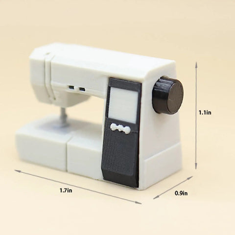 Straight Up Classic White Sewing Machine Prop For 1 12 Scale Dollhouse Miniature Decor, 1.7in x 1.1in x 0.9in, realistic details.