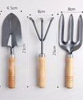 Three Kinds Of Gardening Tools Set Featuring Hooked Mattock Hand Shovel And Trident For Everyday Garden Work And Shoreline Collecting