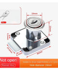 Diagram of Built Tough Cylinder Drawer Lock for Cabinets and Desks Solid Security Cam Lock with dimensions and two keys