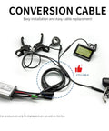 Waterproof 9 Pin Electric Bike Cable Kit for 1T5 and 1T4 Controllers laid out with display, throttle, and brakes.