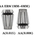 Heavy Duty Spring Collet Chuck Set With ER8 Drawbar And Quick Change for Precision Milling featuring AA ER8 collets, 1MM-6MM size.