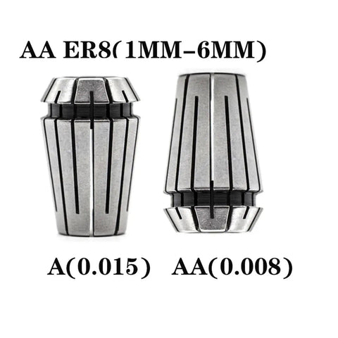 Heavy Duty Spring Collet Chuck Set With ER8 Drawbar And Quick Change for Precision Milling featuring AA ER8 collets, 1MM-6MM size.