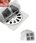 Disposable Shower Drain Covers That Are Absolute Lifesavers For Stopping Hair Clogs Cold Easy Peel Mesh Screens For Bathtubs And Floor Drains 10 Pack on the sink.