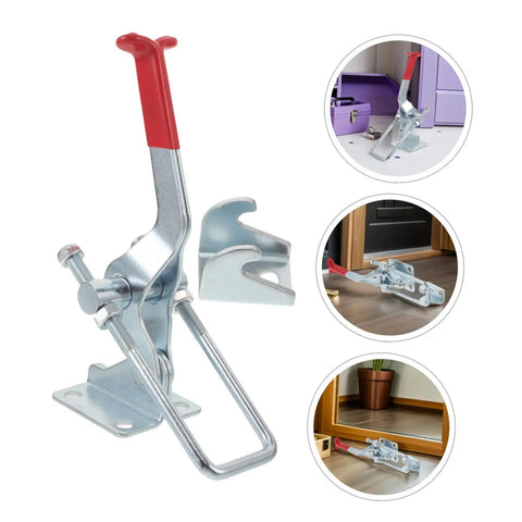 Heavy Duty Toggle Latch Clamp With Quick Release Draw Latch, galvanized iron clamp with red handle for tool boxes and smoker lids