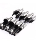 Built Tough Heavy Duty Eight Piece Wood Plug Cutter Set Forged From Premium Carbon Steel To Knock Out Screw Holes And Restore Furniture Fast Features tapered half inch round shank cutters.