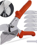 Multi Angle Miter Shear Cutter With Wrench And 5 Spare Blades for vinyl and wood molding trim, adjustable 45 to 135 degree scissors.