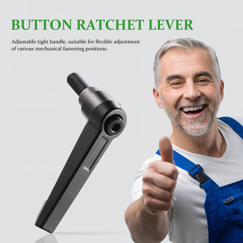 Three Piece Zinc Alloy Clamping Lever Thumb Ratchet For Trailer Jack Handle Ratcheting Wrench with adjustable grip close-up