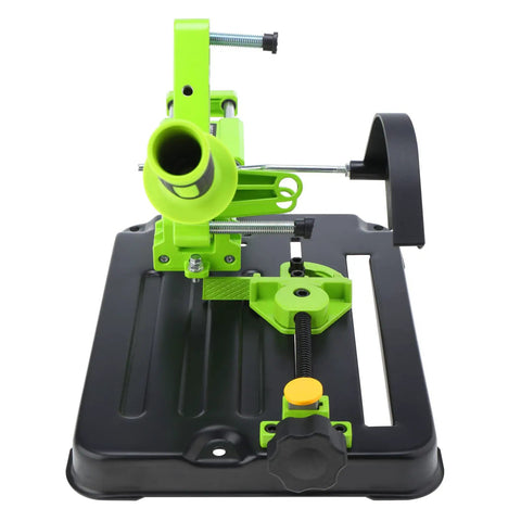 Upgraded Angle Grinder Stand With 45 Degree Clamp And Slide Handle For 100Mm 115Mm And 125Mm Grinders Adjustable Arm For 4 Inch 4.5 Inch And 5 Inch Disks Durable Bracket Sturdy Steel Construction For Pro Use, front view.
