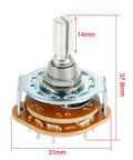 12 Pin 2 Pole 5 Position Band Selector Rotary Switch Single Deck Pack Of 2 For Radio, TV And Industrial Equipment 9mm Thread