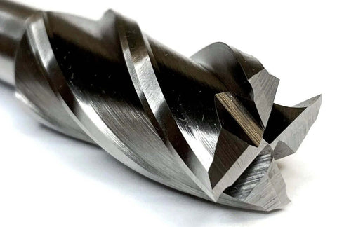 End mill, 3/4 in x 1/2 in, 4-flute HSS center-cut, close-up view