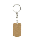 Rock Solid Large Grid Weave Jute Texture Rectangle Plated Metal Keychain Built Tough For Seamless Everyday Carry Gear Crafted From Weather Resistant Aluminum For Men Women with a flat rectangular jute design.