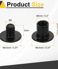 50 Piece Black Chicago Screw Kit M4 X 8mm Precision Carbon Steel size illustration with dimensions for leather crafting and repairs.
