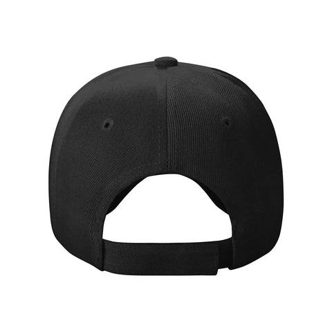 Back view of Adjustable Washed Baseball Cap Dad Hat For Adults, Plain Trucker Style For Office Or Kitchen, with back strap