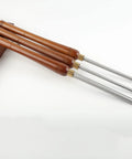 Badass Three Piece Bowl Gouge And Wood Chisel Set For Exact Lathe Work. Premium HSS Blades and walnut handles displayed.