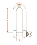 Diagram of Stainless Steel 316 Long D Shackle 12mm Marine Grade Dee Ready For Heavy Duty Towing And Lifting Corrosion Resistant