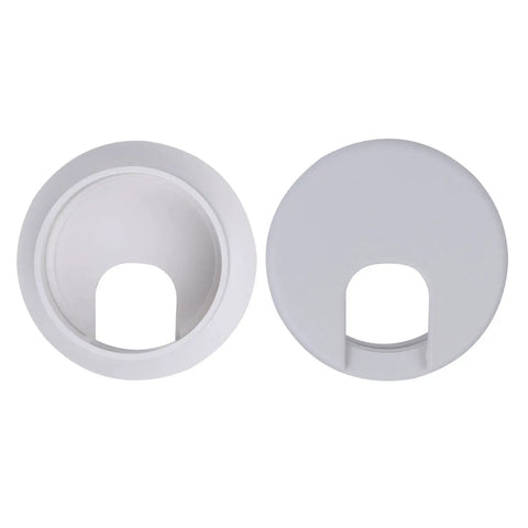 2 Inch White Desk Grommet For Wire Pass Through And Cable Hole Cover With Removable Lid, Pack Of 5, top view