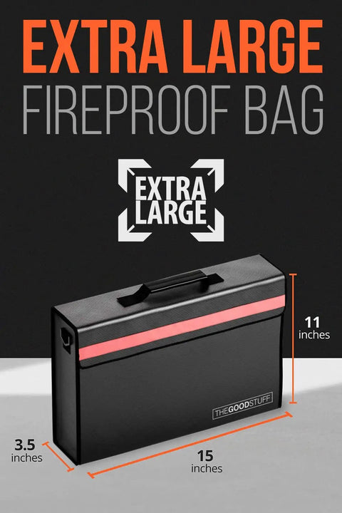 Fireproof Document Box For Legal Docs Passports Cash And Contracts Up To 2000 Fahrenheit 5 By 11 By 3.5 Inches with handle