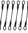 Heavy Duty Stainless Steel Wire Rope With PVC Coated Loop Ends, Built Tough Six Pack 5.9 Inch Braided Cable Lanyard Security Tether