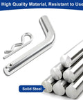 Easy Clip and Go Heavy Duty Trailer Hitch Pin and Clip With Grooved Head, 5/8 Inch Diameter, solid steel material