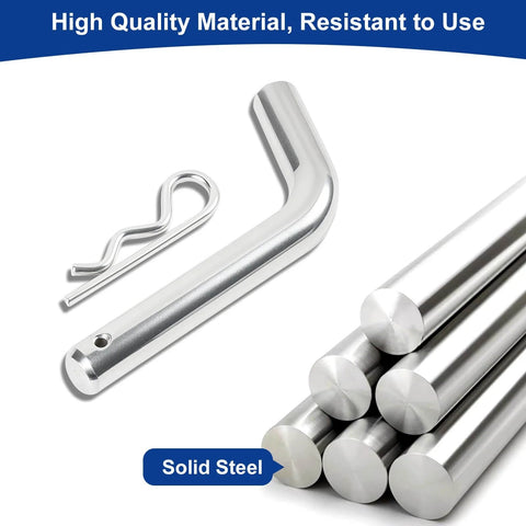 Easy Clip and Go Heavy Duty Trailer Hitch Pin and Clip With Grooved Head, 5/8 Inch Diameter, solid steel material