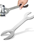 4 In 1 Bike Headset Wrench Spanner Set With 30 32 36 40mm Sizes For Quick Disassembly shown in use and close-up view