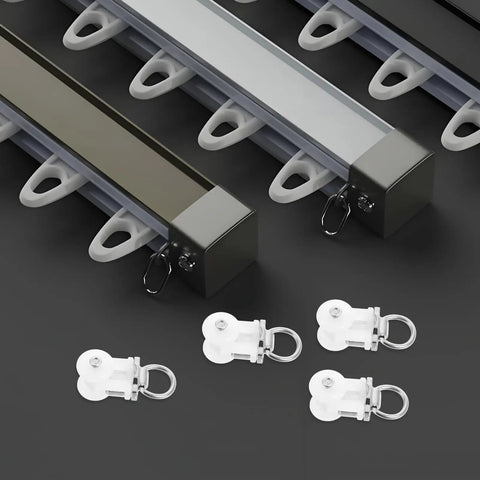 30 Piece Heavy Duty Curtain Track Roller Hooks Featuring Double Alloy Wheels And Slide Like Butter Smooth Pulleys for easy installation and usability.