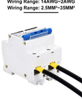 DC Circuit Breaker 125A Two Pole Solar Disconnect Switch for 12V to 240V Systems with wiring guide visible