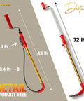 Heavy Duty 6ft Toilet Auger With Dual Bulb Head And Drill Ready Build For Killing Nasty Clogs Dead Quick telescopic closet snake with measurements.