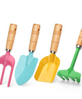 Kids Beach Toy Kit With Scoop Spade Rake Hoe And Leaf Rake Stainless Steel Durable Sandbox Shovel Set Quad Pack