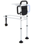 Bed Rails For Elderly Safety With Two Ergonomic Handles, 18 Level Adjustable Height, Foldable Table And Storage Pocket, ASTM F3186 Certified