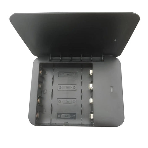 Open battery compartment of Battery Operated Phone Charger With LED Light And USB Output Emergency Power Bank Powered By 4 AA Batteries