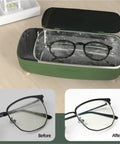 Compact 40khz Ultrasonic Cleaner For Jewelry And Personal Care Devices Straight Up Deep Cleansing Machine with eyeglasses inside.