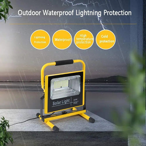 Spot Lighting 100W Rechargeable Led Work Light Portable Floodlight 600,，， outdoor waterproof light with yellow frame.