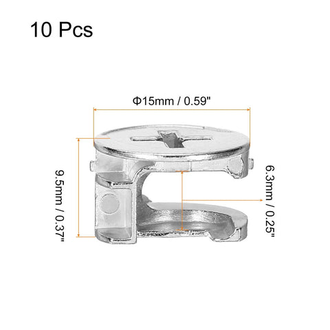 Heavy Duty Badass Furniture Cam Lock Nuts For Quick Cabinet Assembly Slick Wood Joinery Connectors And Drawer Hardware Fittings Built Tough No Sweat Nickel Plated, size 15mm