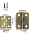 Gotta Have 60 Pieces Mini Hinges For Jewelry Boxes And Small Cabinets, iron butt hinges 24x18mm and 18x16mm with screws