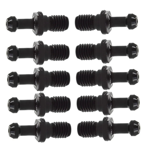10 Pack Solid Pull Stud Retention Knobs CAT40 45 Degree 0.589 Inch Head Diameter For Haas Machines RKW 40 Socket 0.636 Inch Pilot
