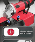 Built Tough 45 Degree Electric Tile Chamfering Machine With Adjustable Spacer Plates And Dual Water Spout for angle grinder adaptability.