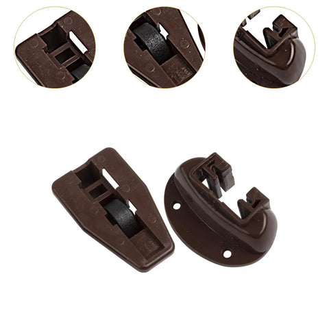 Close-up of brown PP roller guides from 10 Piece Drawer Slides Set With Roller Guides In Durable PP Material.