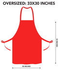 Bulk Pack Bib Aprons For Restaurant Pros, 12 Pack, Long Oversized Unisex Kitchen Aprons, 33x30 Inches, Red, Adjustable Ties