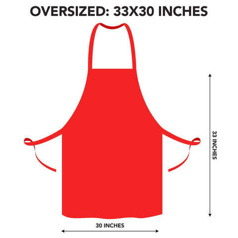 Bulk Pack Bib Aprons For Restaurant Pros, 12 Pack, Long Oversized Unisex Kitchen Aprons, 33x30 Inches, Red, Adjustable Ties