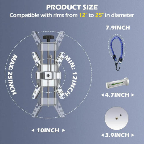 Diagram of Beefy Wheel Alignment Clamp Tool With Magnetic Adapter For 12 To 25 Inch Rims Universal Clamp For Camber And Caster Gauges