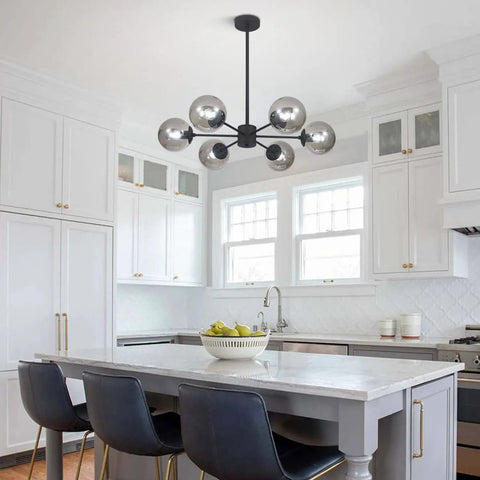 Heavy Duty Matte Black M14 Threaded Extension Rods With 7.9 And 11.8 Inch Light Fixture Downrods For Chandeliers No Sweat Install Killer Modern Design Guaranteed in modern kitchen.