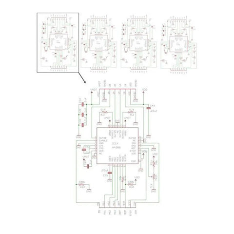 Circuit diagram for Five Pack A4988 Stepper Motor Driver Modules With Heat Sink, Bang-For-Your-Buck High Current Controller Kit.