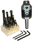 2 Inch Boring Head With MT2 Shank, 3/8-16 Thread, 1/2 Inch Boring Bar Set, Includes 9 Piece 1/2 Inch Shanks, Pro Grade Precision 0.001 Inch Graduation, Maximum 5/8 Inch Offset, Durable Plastic Box For Safe Transport And Easy Storage