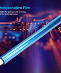 Photosensitive Dry Film For PCB Making 30cm By 500cm Photoresist Sheet Portable Circuit Board Film With Superior Adhesion And High Resolution For DIY Prototyping And Industrial PCB Projects, blue roll on circuit board background