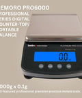 Platinum PRO6000 Digital Jewelry Scale with LCD display and buttons, showing 0.0 reading, 6000G capacity, on beige background