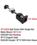 Top Tier 20mm Dia Ballscrew Kit In SFU2005 And SFU2010 Configs With C7 Grade Screw Featuring Solid Single Nut Bf15 Hm15 Coupler And Dsg20H Motor Mount Perfect For Nema32 Builds SFU2005 ball screw with motor mount