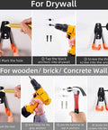 Installation steps for Heavy Duty 15 Pack Garage Hooks Set Wall Mount Steel Utility Hangers With Anti Slip Rubber Coated Sleeves