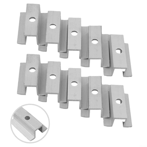 Solid Solar Middle Clamp For PV Panel Frame Height 25 To 50 Mm Aluminum Alloy Erosion Resistant Mounting Bracket 4 Pack